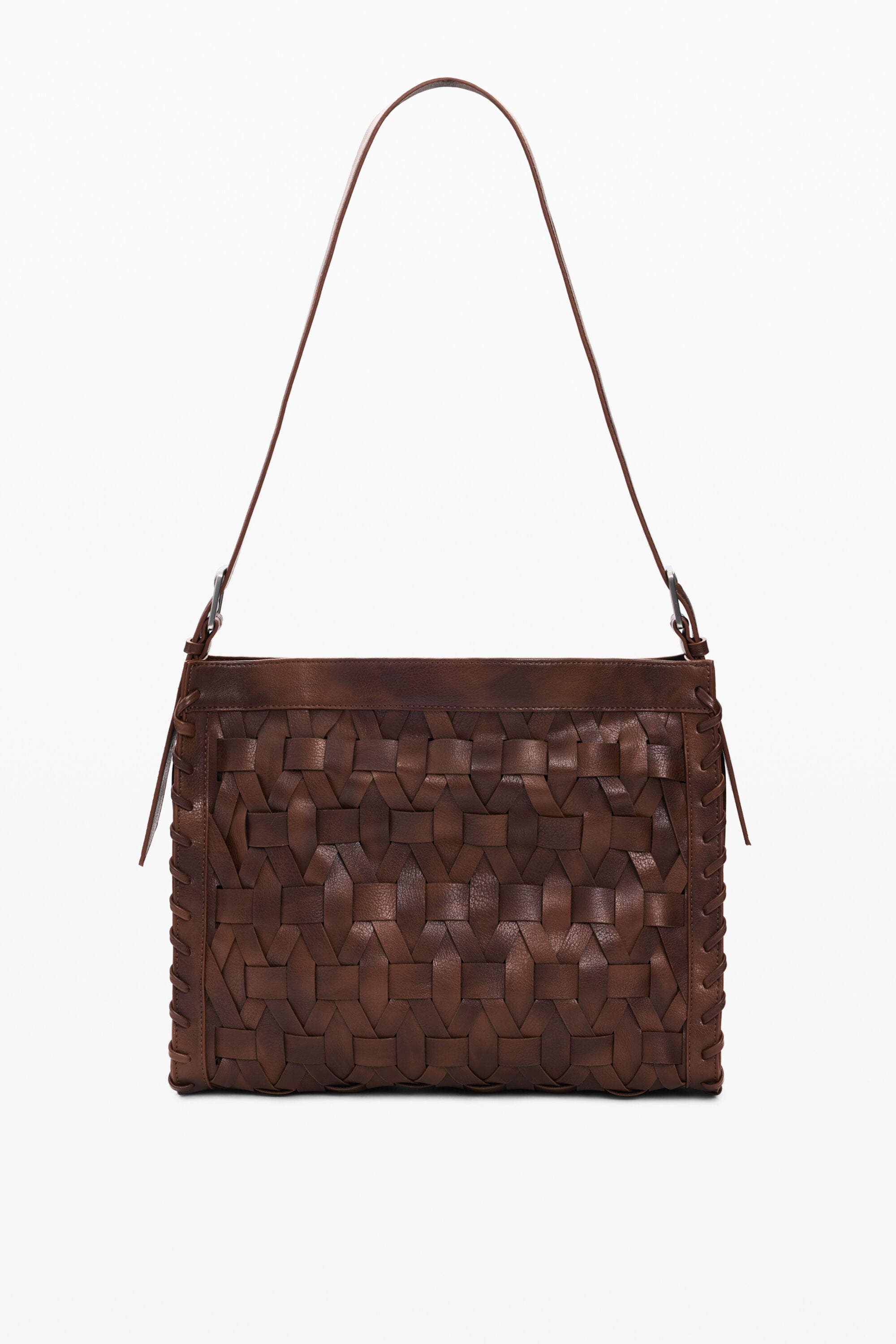 Medium braided bag brown women's accessories I Desigual.com