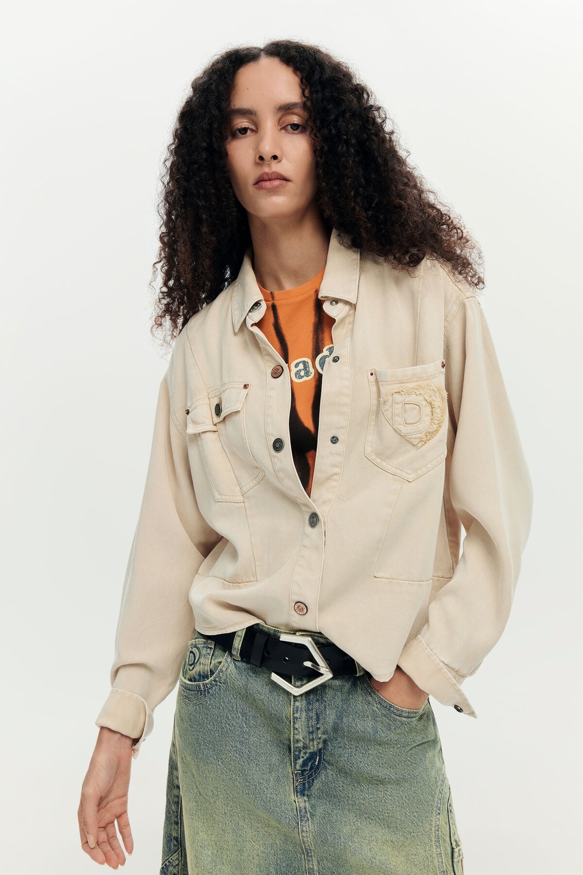 トラッカージャケット デニム ホワイト 女性用 I Desigual.com