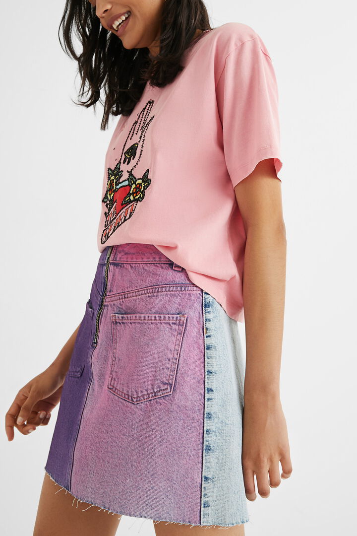 Mini falda vaquera cremallera | Desigual