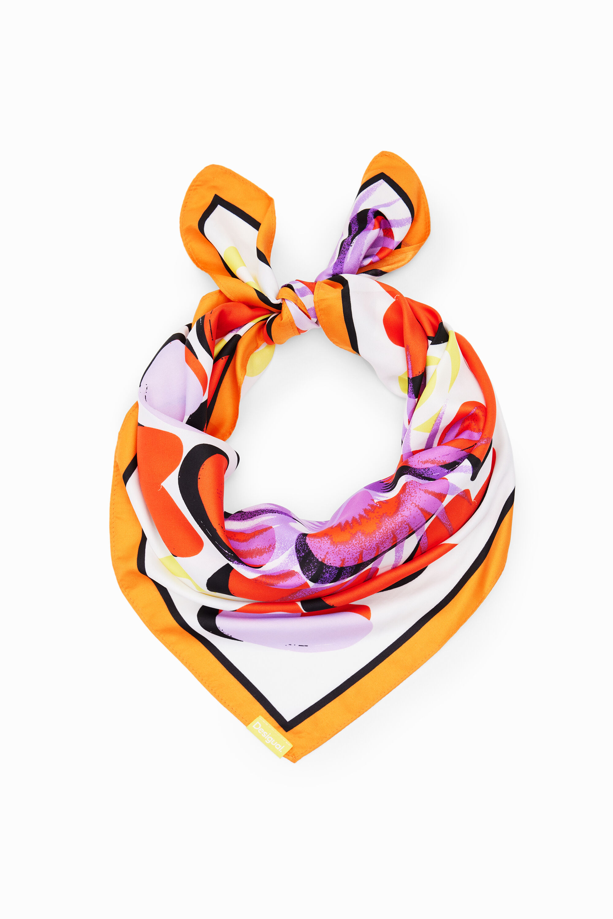 Shop Desigual Heart Carré Scarf In Material Finishes