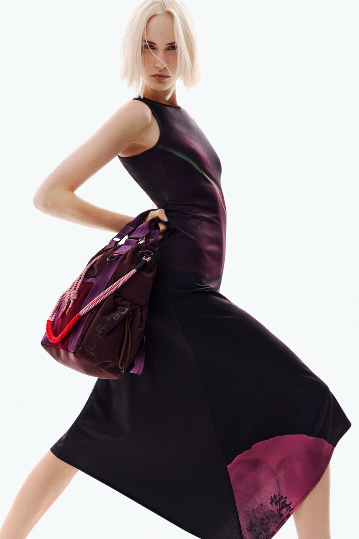 Vestido asimétrico amapola