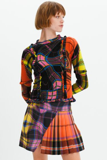 María Escoté criss-cross plaid mini skirt | Desigual