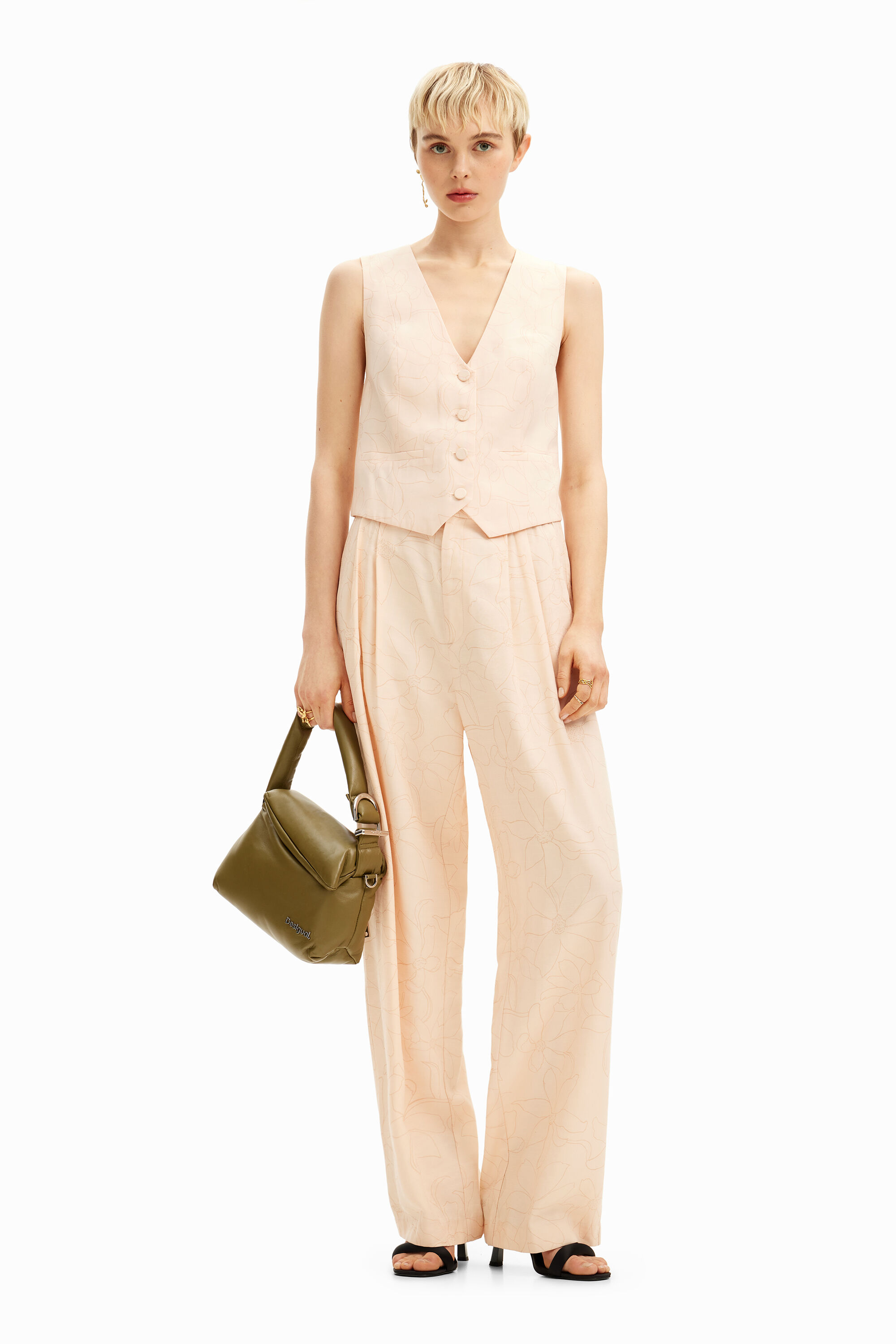 Pantalon tailleur fleuri pour femme I Desigual