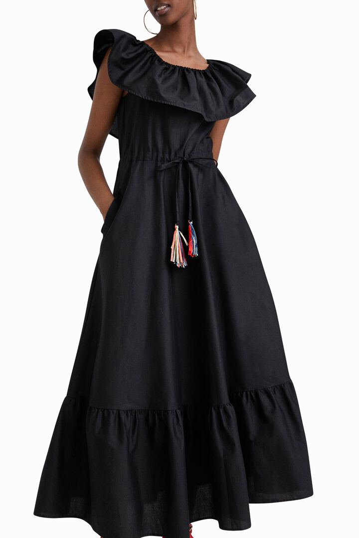 Stella Jean ruffled midi dress | Desigual