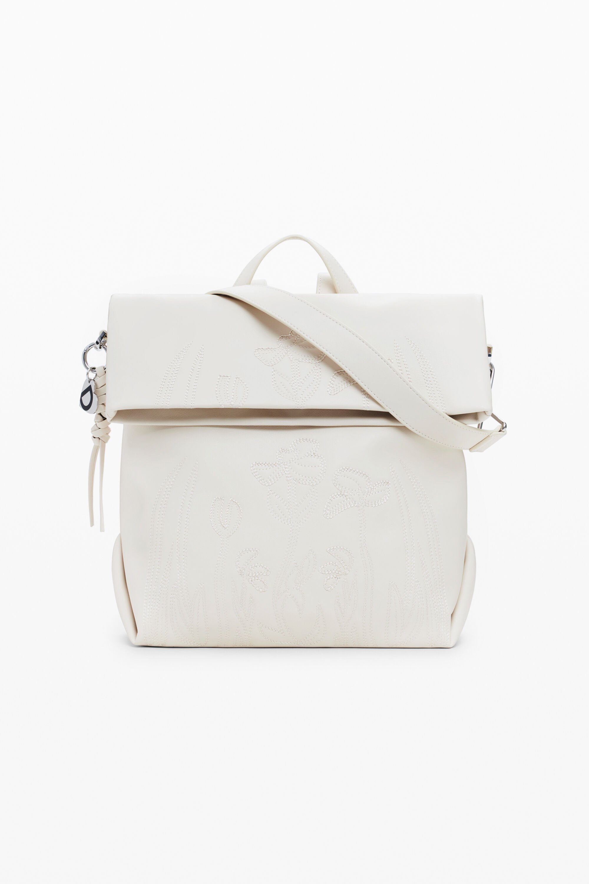 Medium chrome flap backpack - WHITE - U