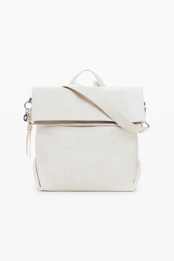 Mochila solapa cromada mediana | Desigual