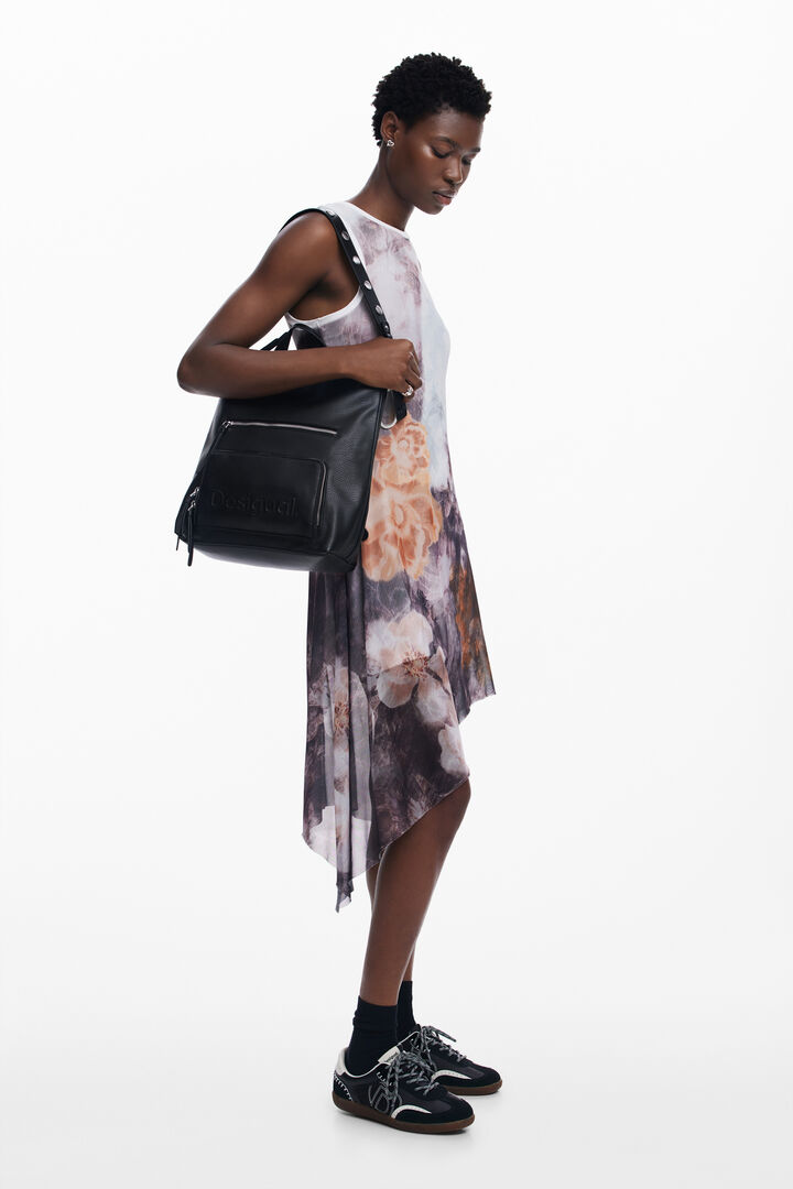 Mochila logo efecto piel mediana | Desigual