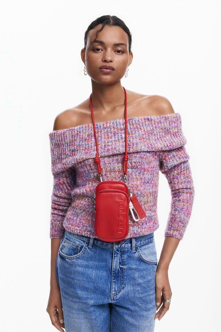 Phone holder-wallet with leather effect | Desigual