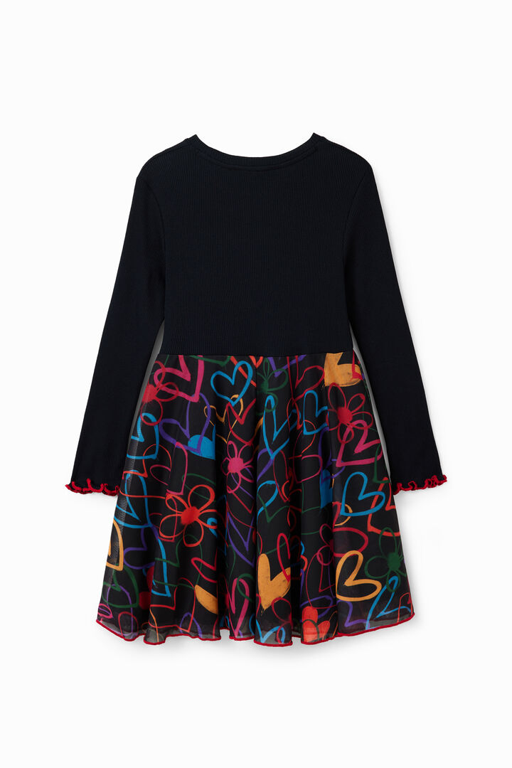 Short combination heart dress | Desigual