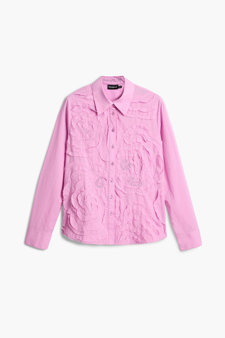 Shirt with wave embroidery