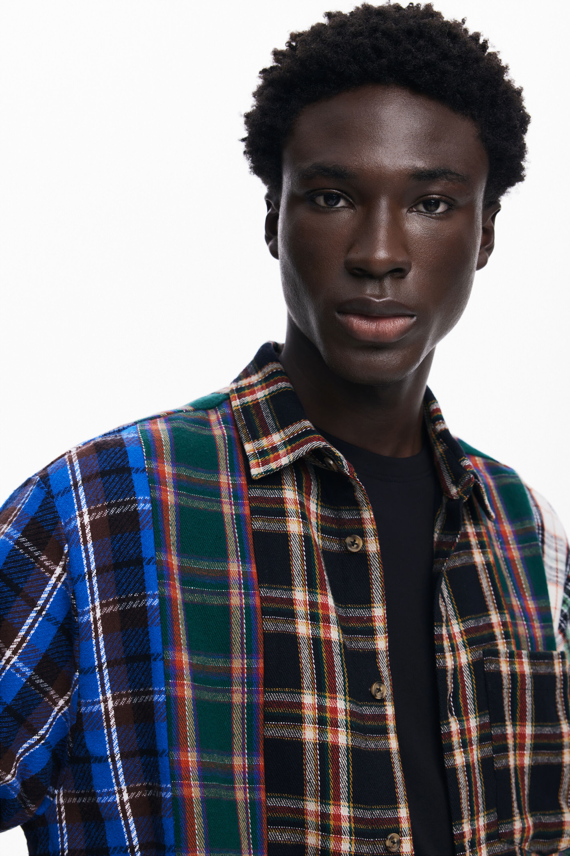 Patchwork checkered shirt men's I Desigual.com Patchwork checkered shirt men's I Desigual.com