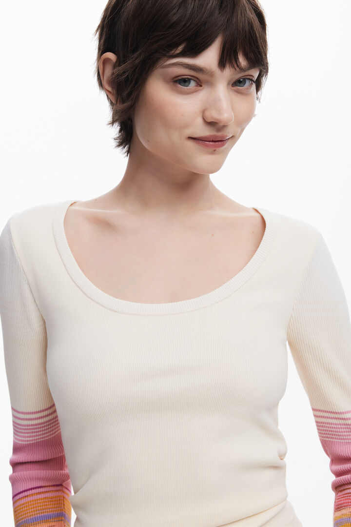 T-shirt with printed sleeves | Desigual