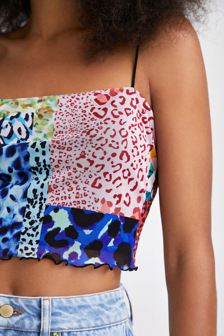 Krótki top z patchworkiem | Desigual