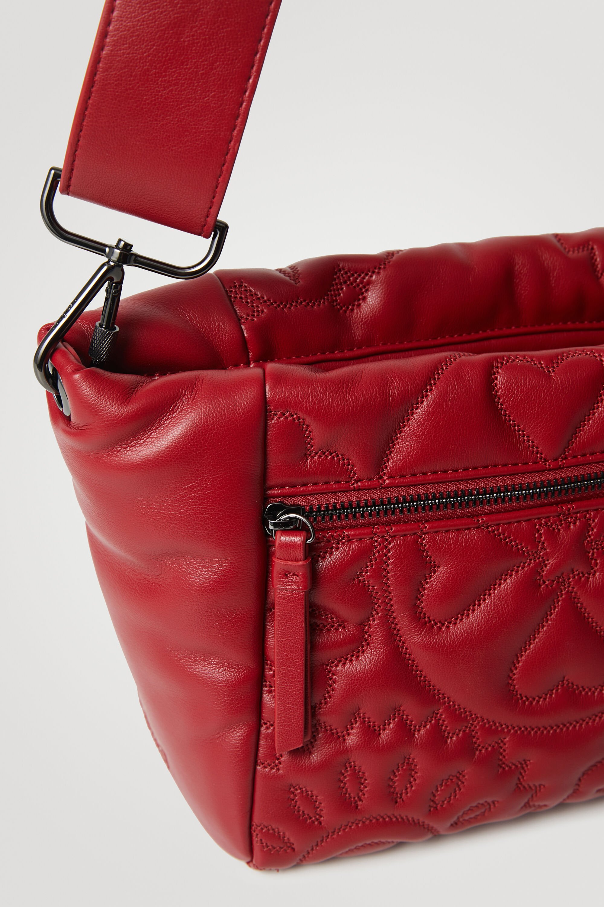 Sac bandouli re cuir matelass