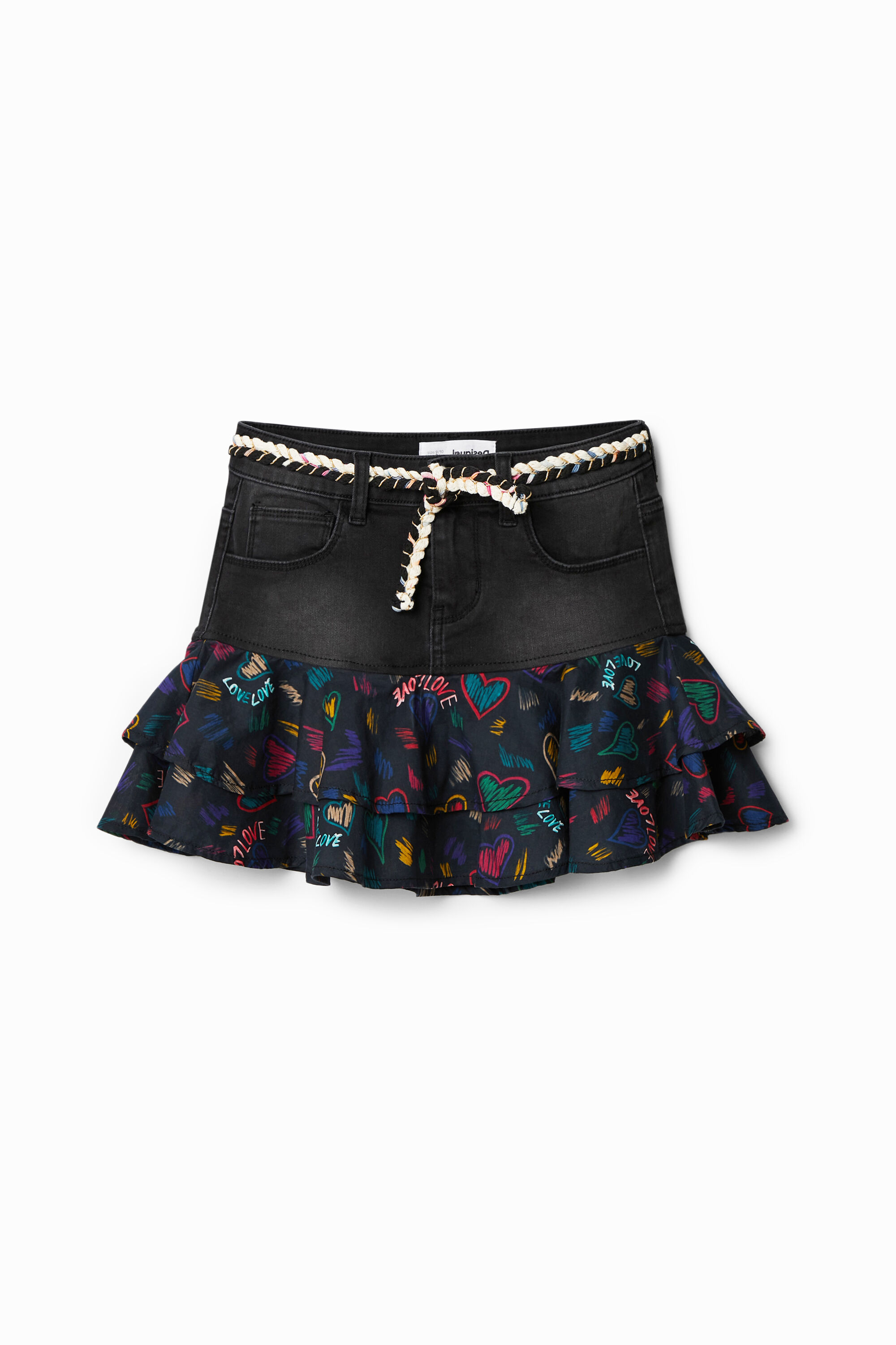 Jeans-Volant-Minirock