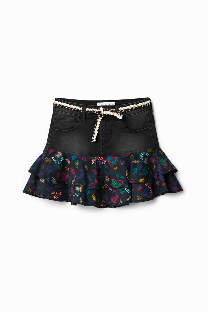 Ruffled denim mini skirt | Desigual