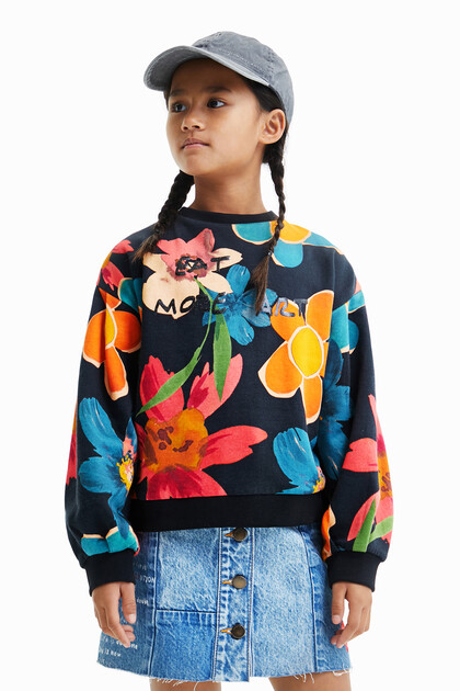 Oversized sweatshirt met bloemenprint