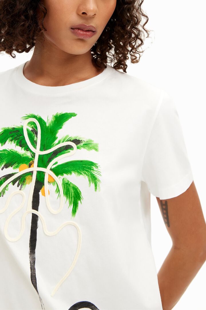 T-shirt palmier peint à la main | Desigual