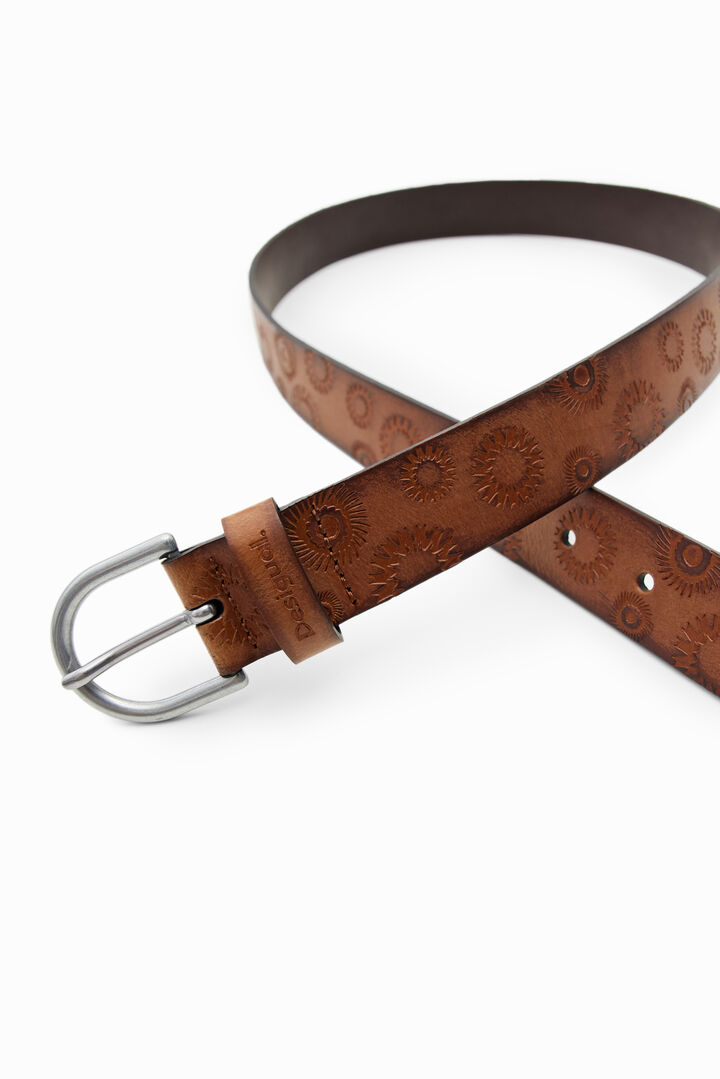 Geometric leather belt | Desigual