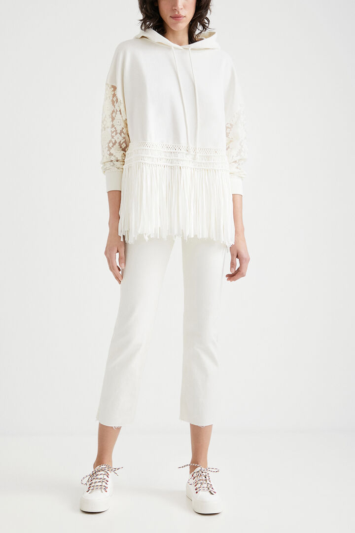 Fransen-Sweater mit Spitze | Desigual