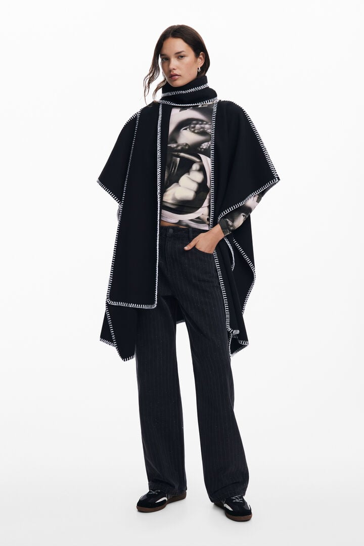 Poncho with scarf
