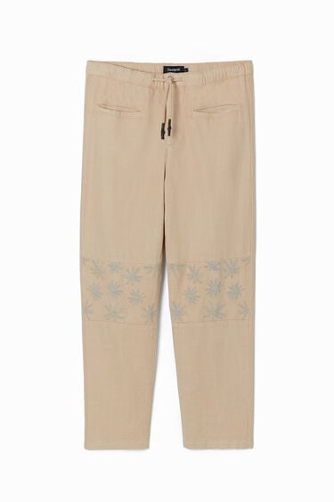 Pantalon avec détails floraux | Desigual