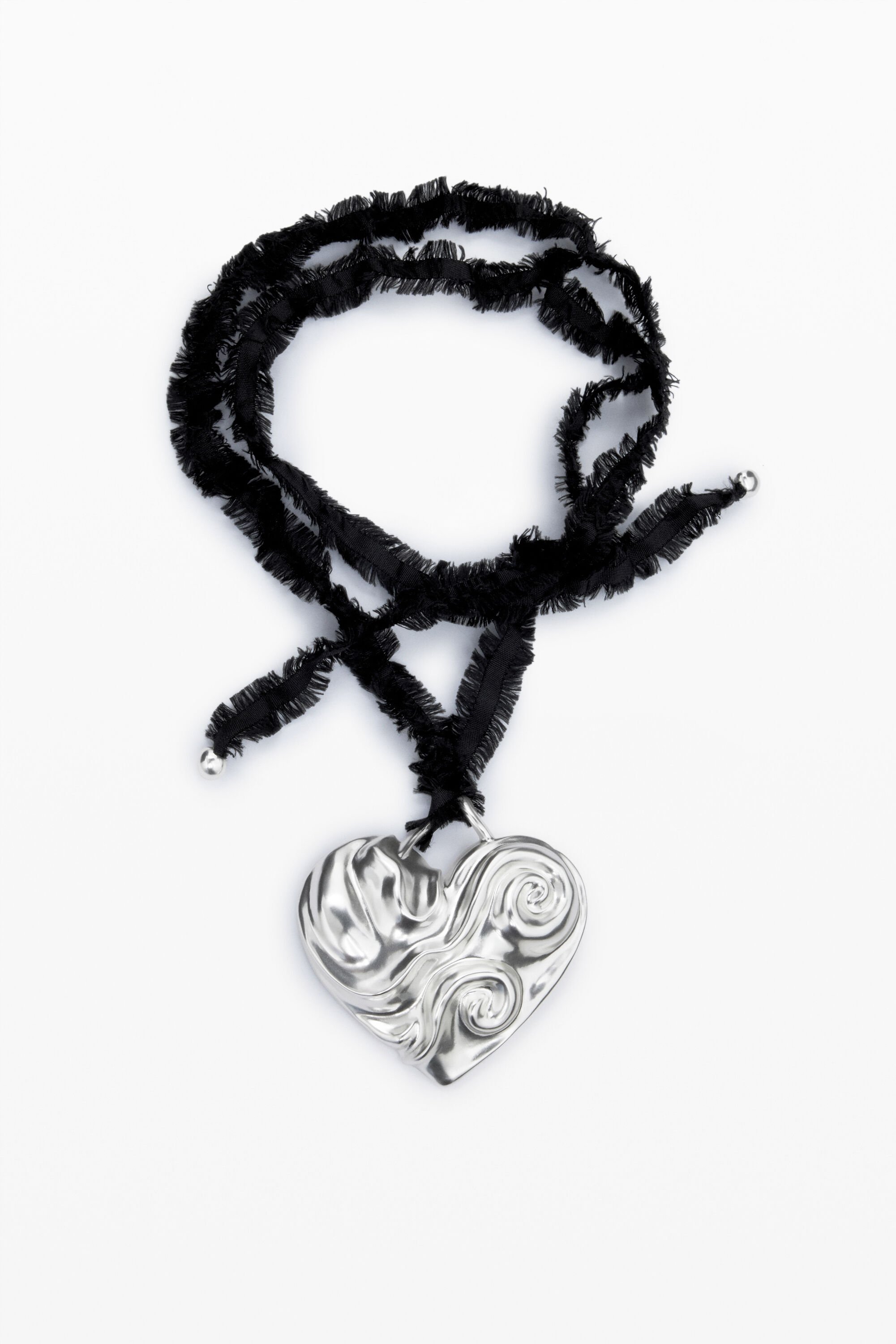 Zalio silver plated heart pendant with ribbon women s I Desigual