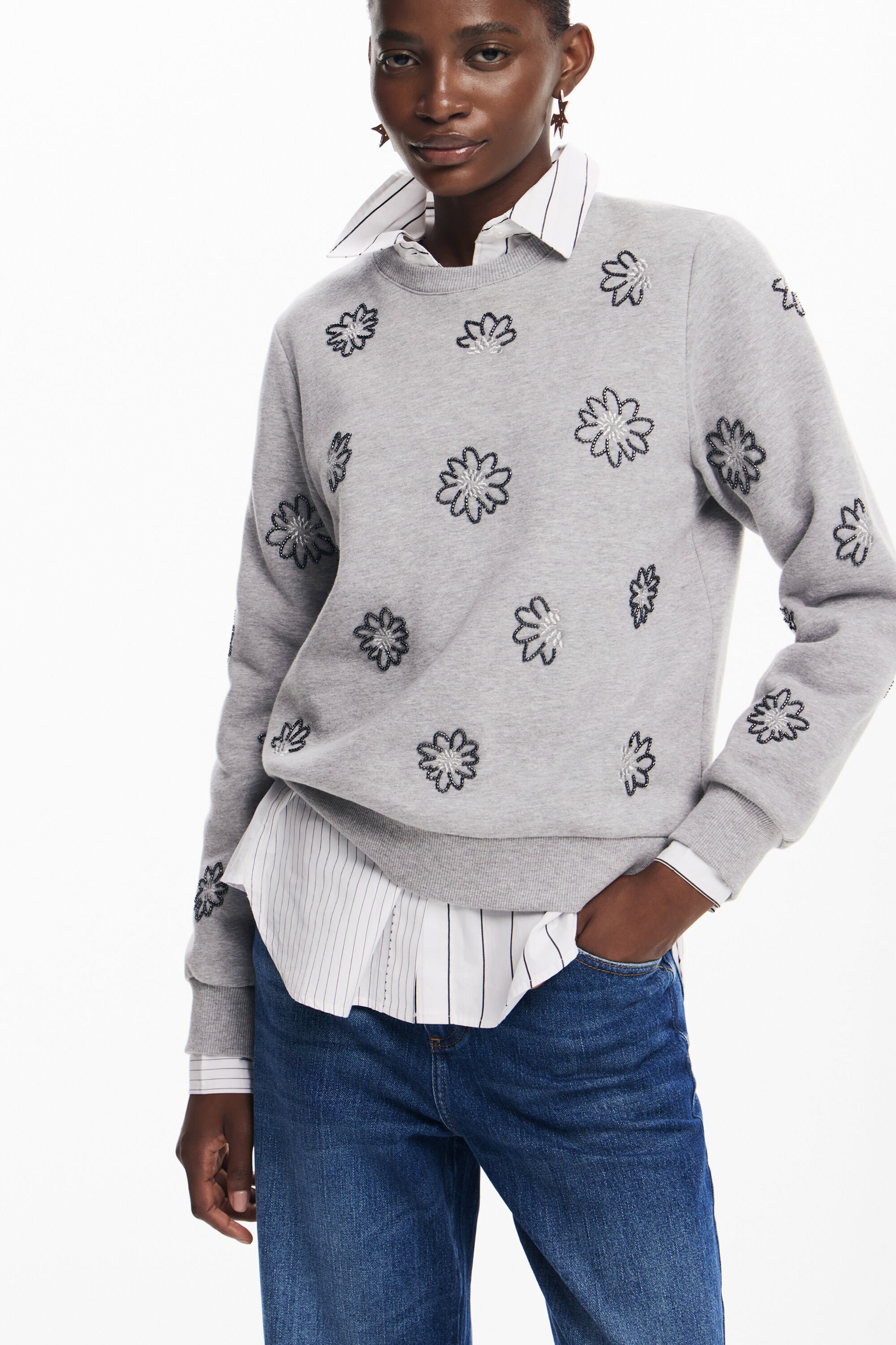 J crew embellished sweatshirt online