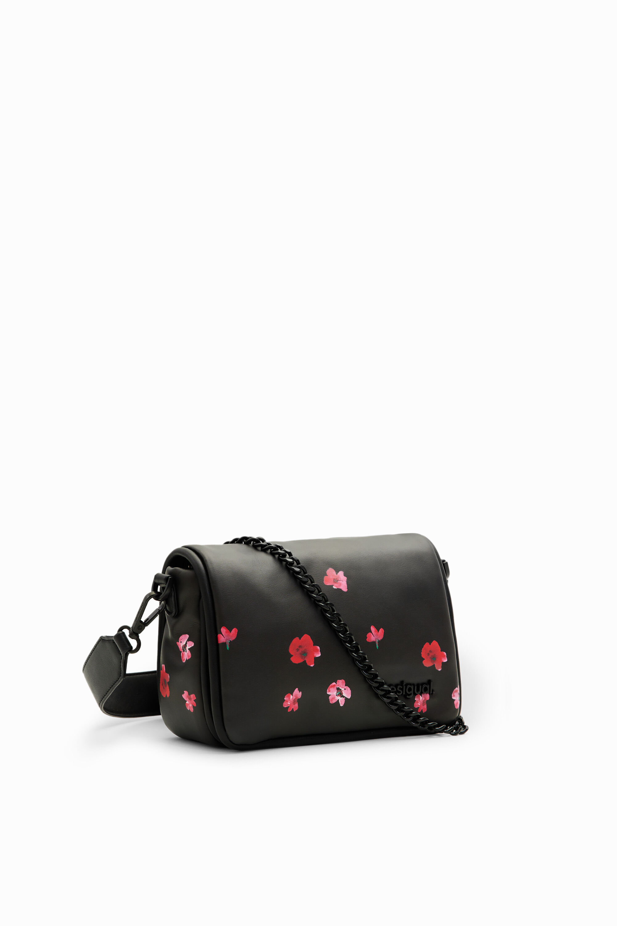 Desigual S Padded Floral Crossbody Bag In Black