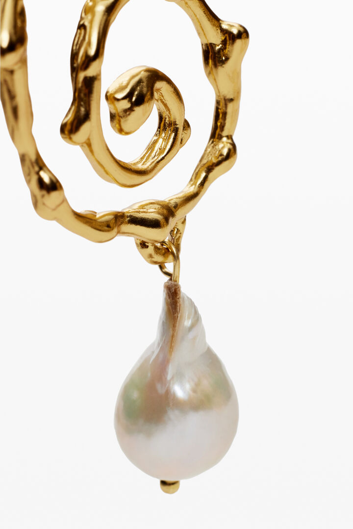 Irregular spiral earrings gold-plated Zalio | Desigual