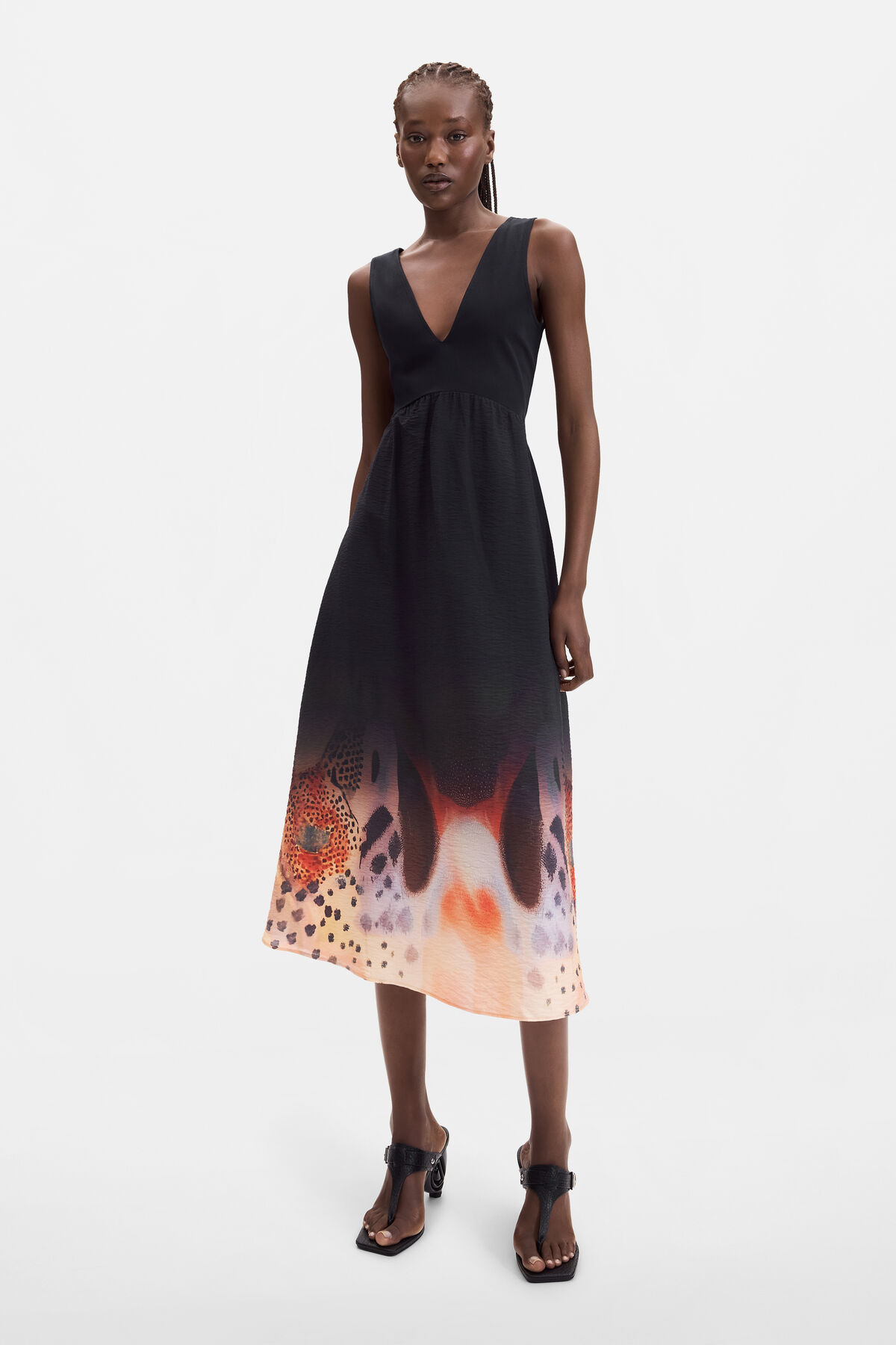 2 in 1 midi dress 2-in-1 black Women's I R Medium 191/2 center back 2 in 1 Dresses –