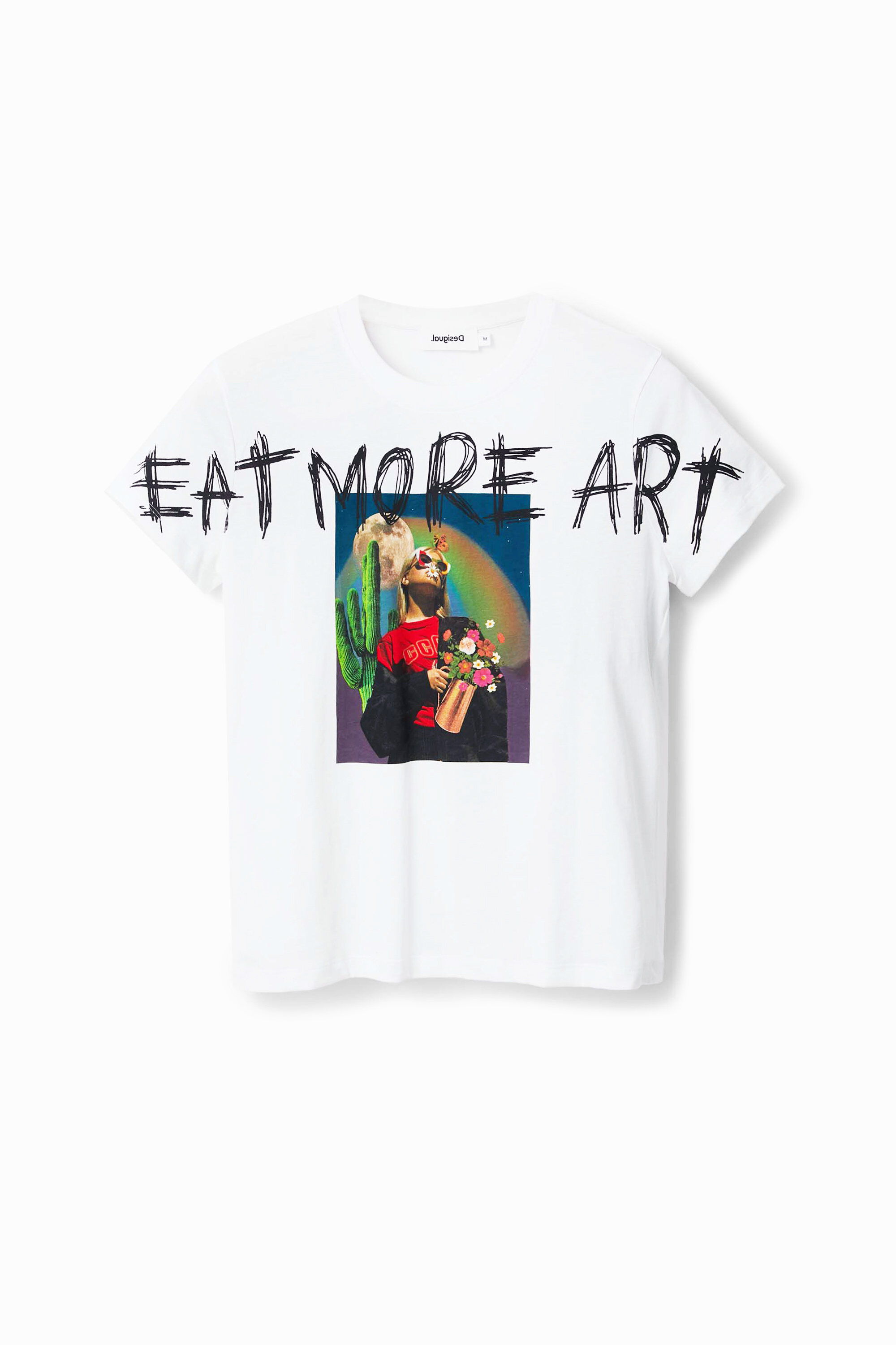 "Eat More Art" arty T-shirt - WHITE - XL