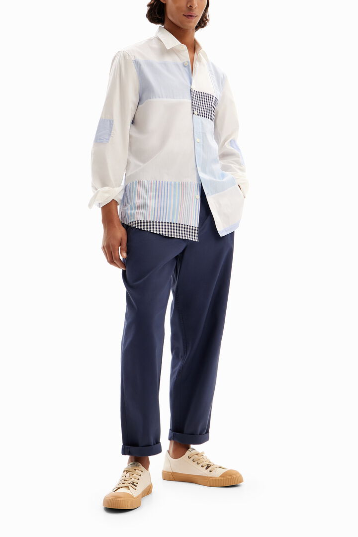 Striped patch shirt. | Desigual