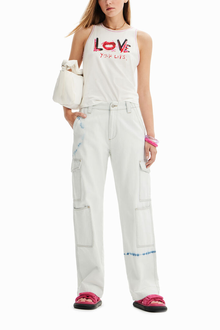 Sleeveless message T-shirt | Desigual