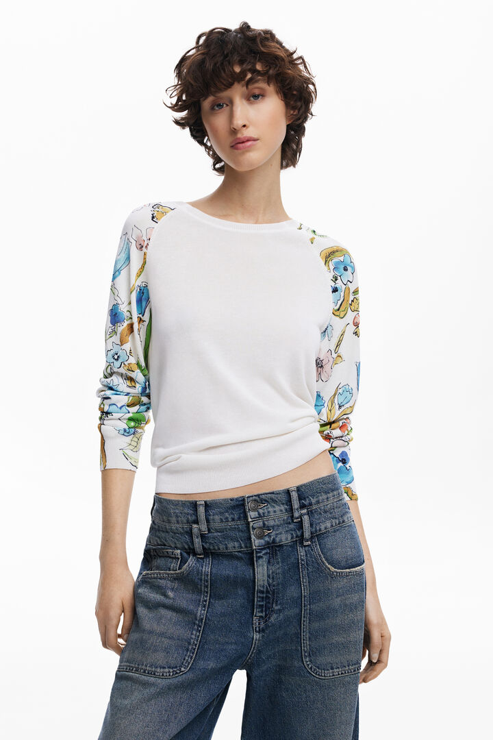 Floral sleeve sweater | Desigual