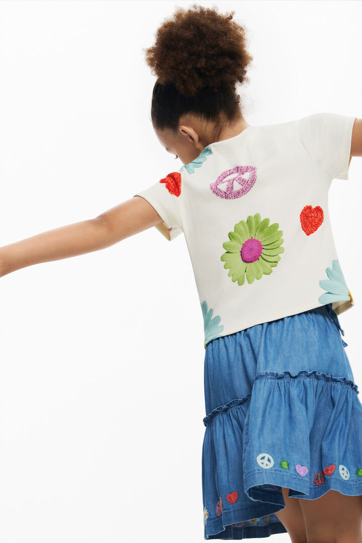 Ribbed floral T-shirt | Desigual