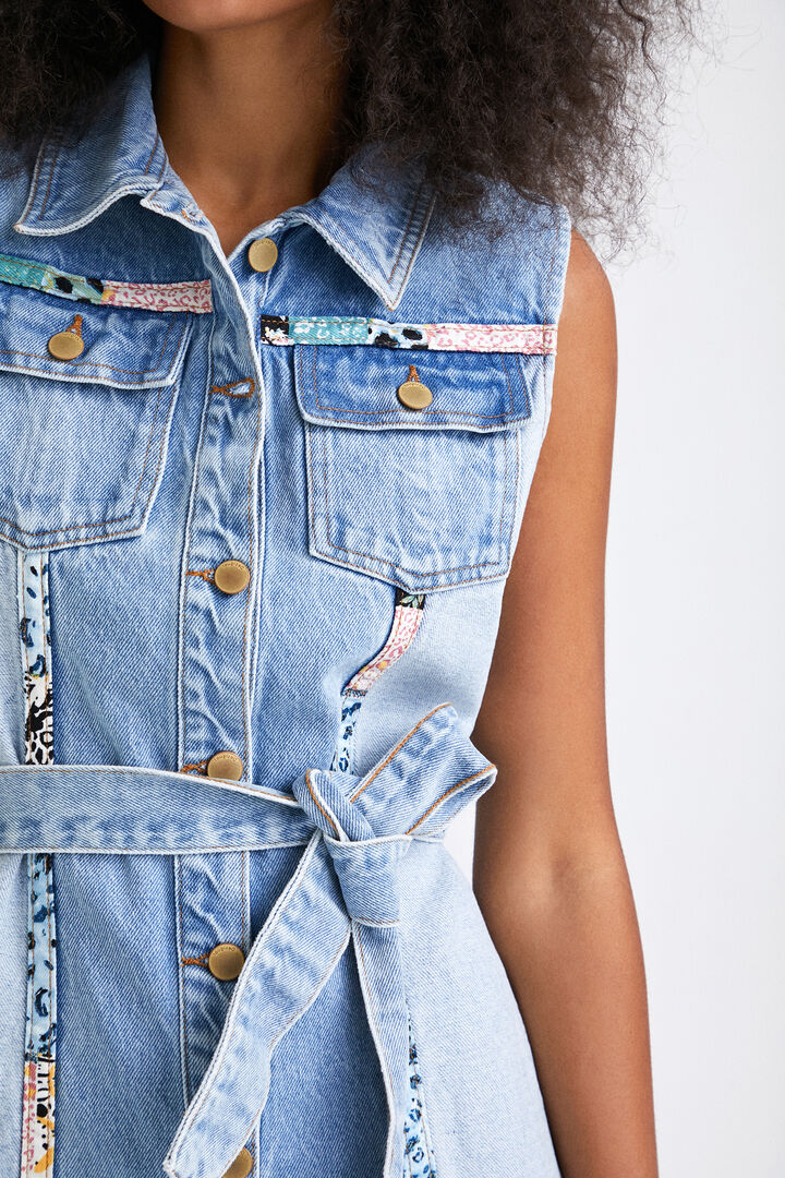 Robe courte denim patchwork | Desigual