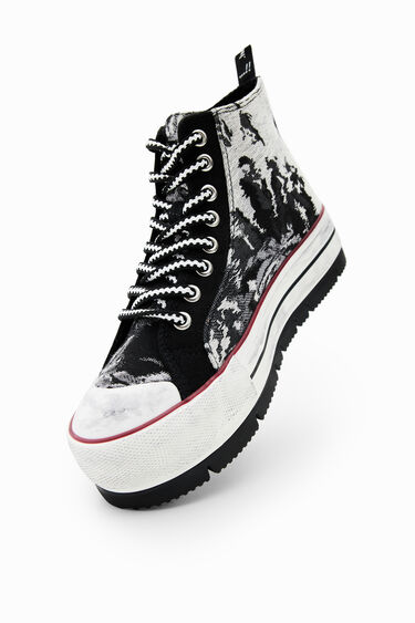 Tartan platform high-top sneakers | Desigual