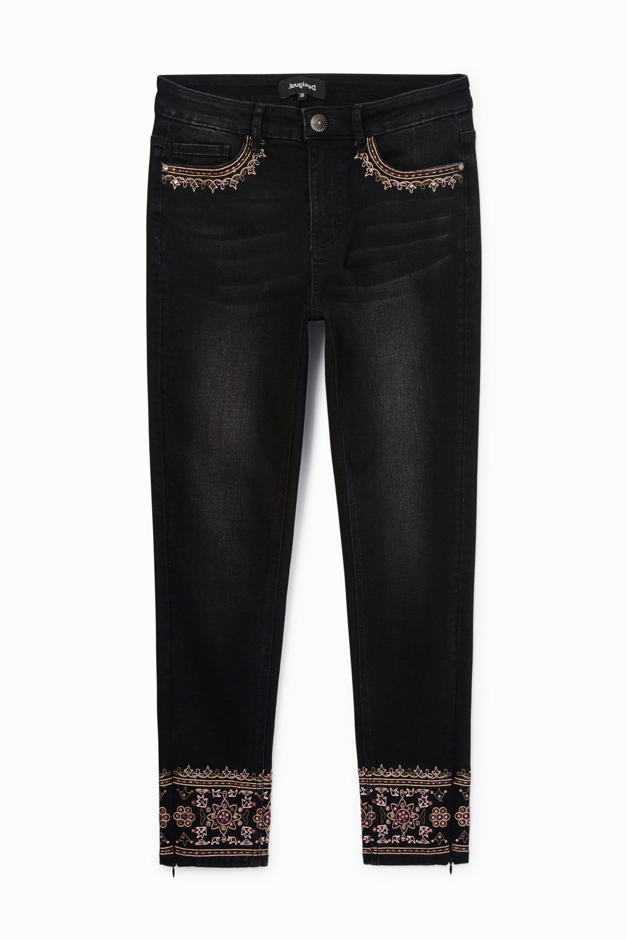 desigual embroidered jeans