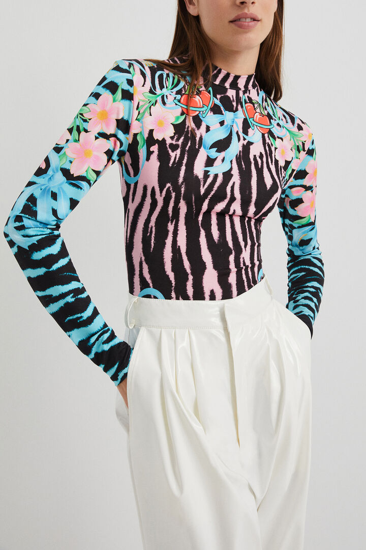 Animal print slim bodysuit | Desigual