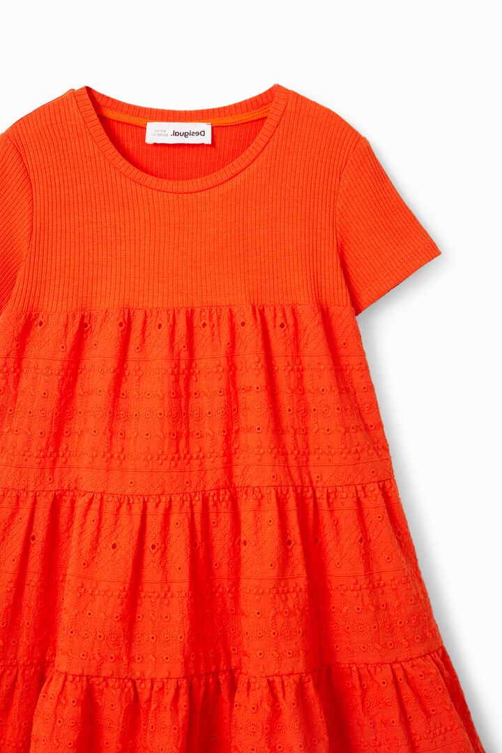 Swiss embroidery combination dress | Desigual