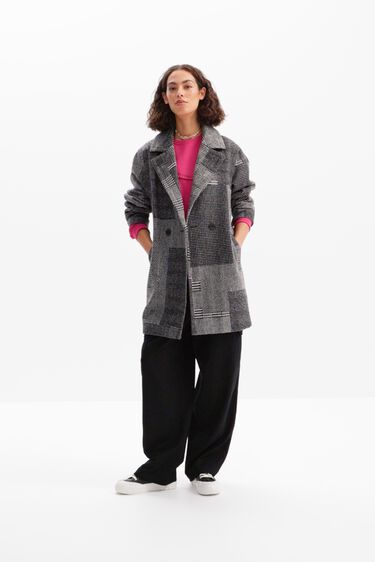 Tailored patchwork wool coat | Desigual