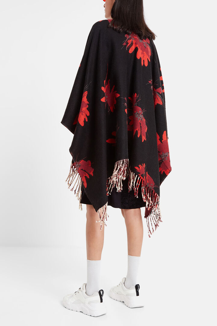 Reversible floral poncho | Desigual