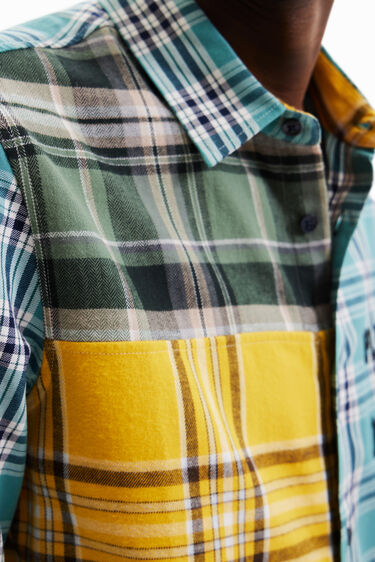 Plaid patchwork shirt | Desigual
