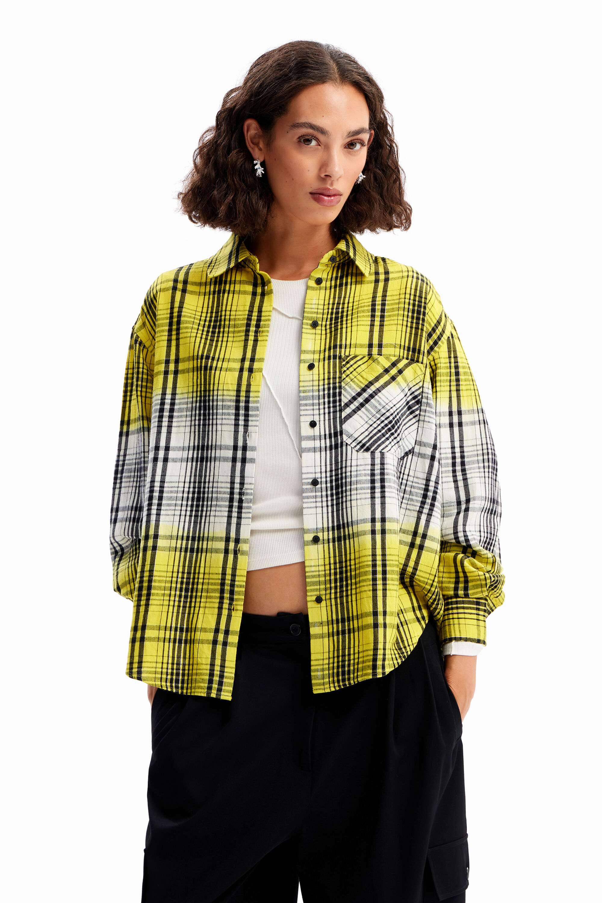 Karohemd mit Farbverlauf YELLOW S  - Onlineshop Desigual