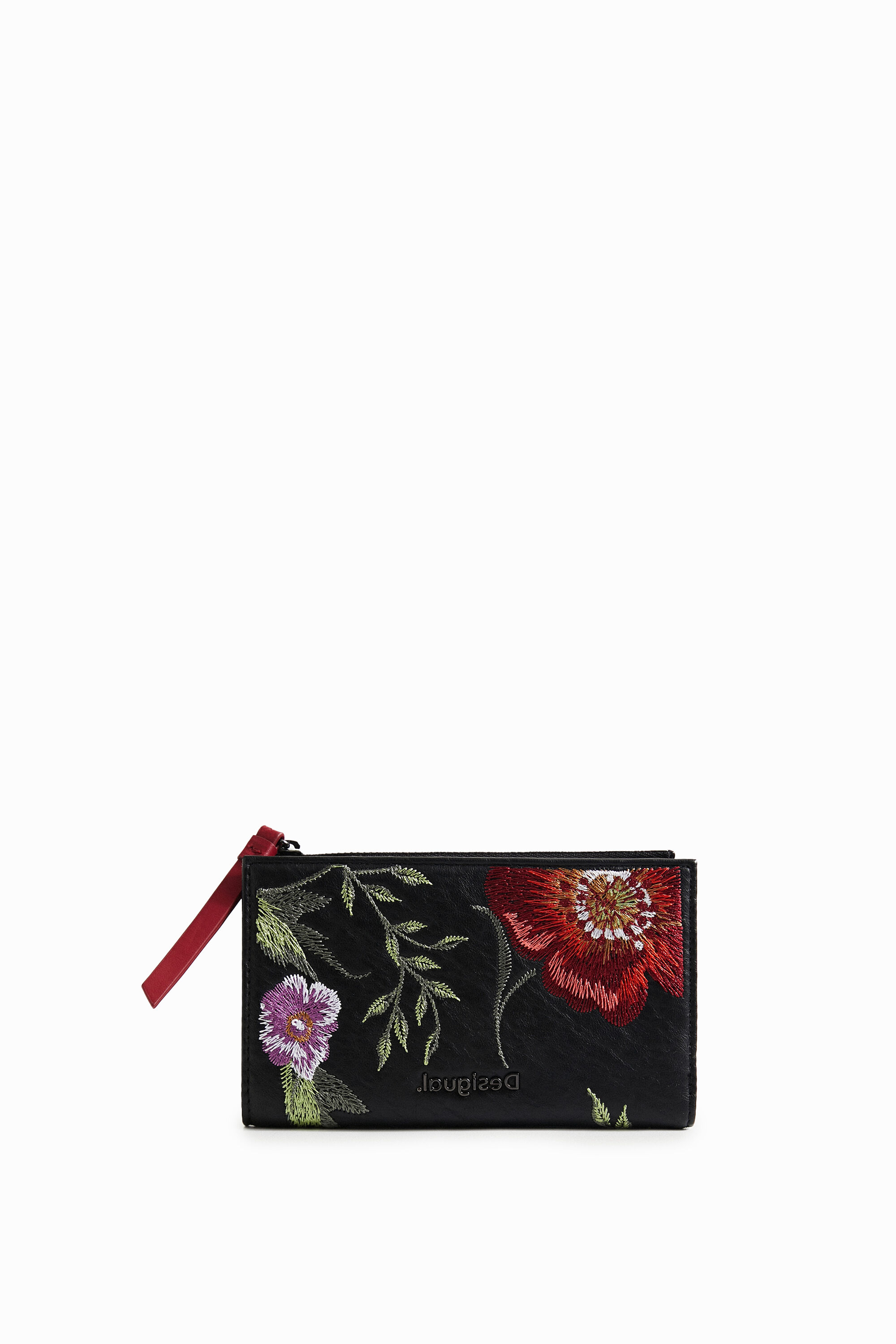 Monedero efecto piel flores Desigual