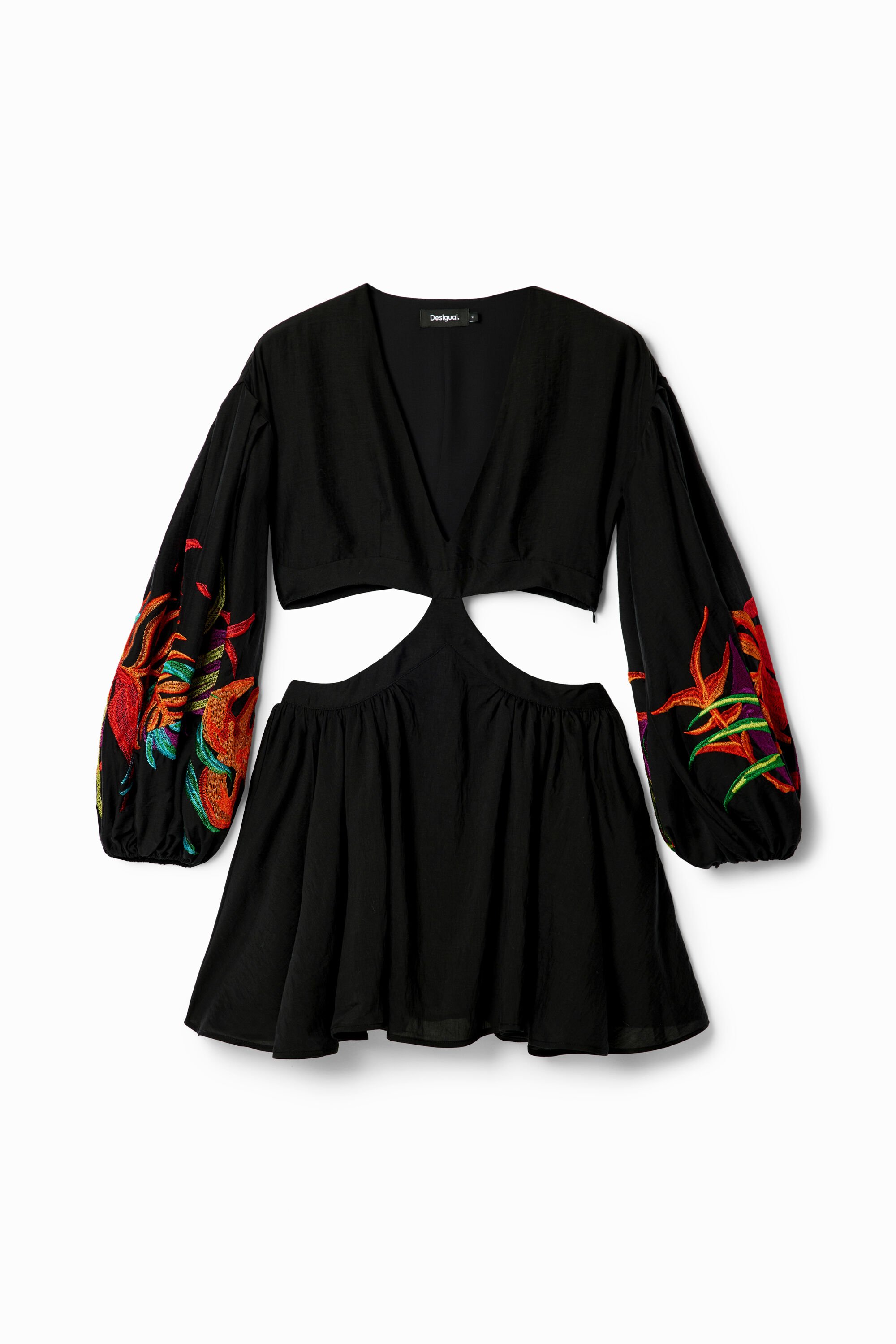 Desigual, Kurzes Kleid Cut-outs Stella Jean, Schwarz, M