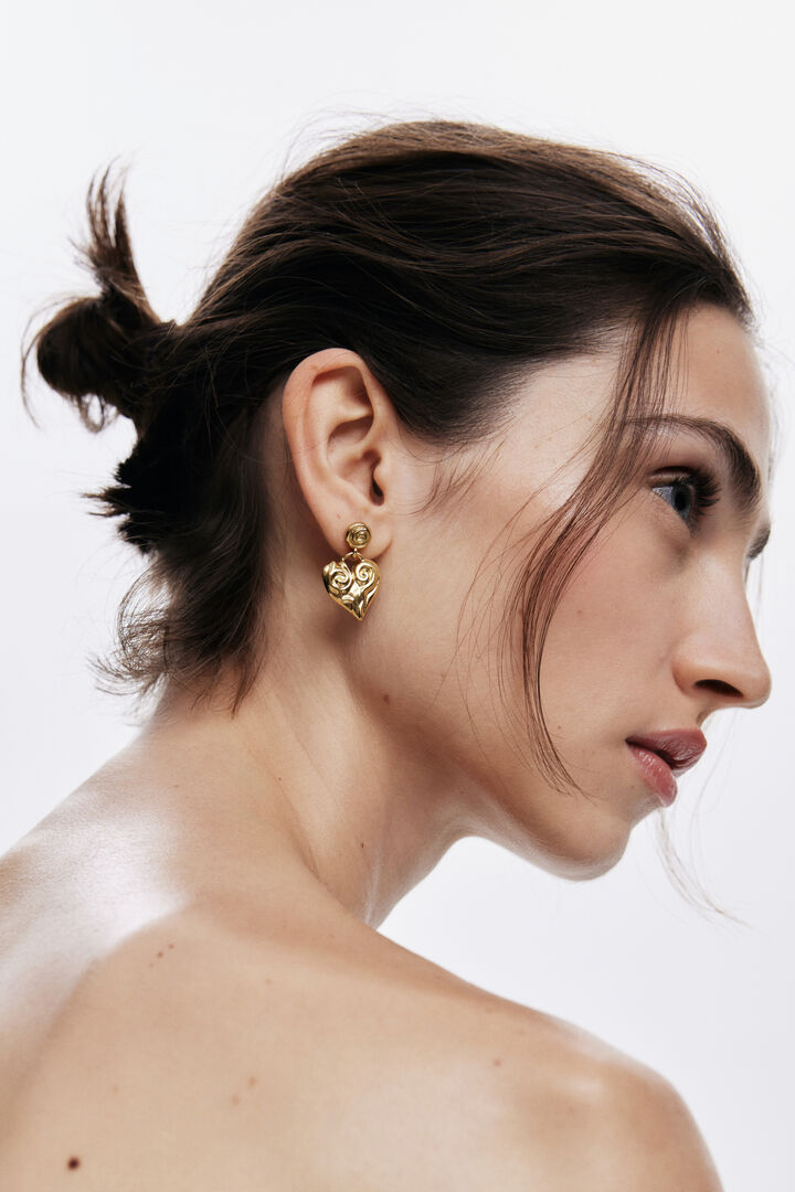 Zalio gold-plated heart earrings | Desigual
