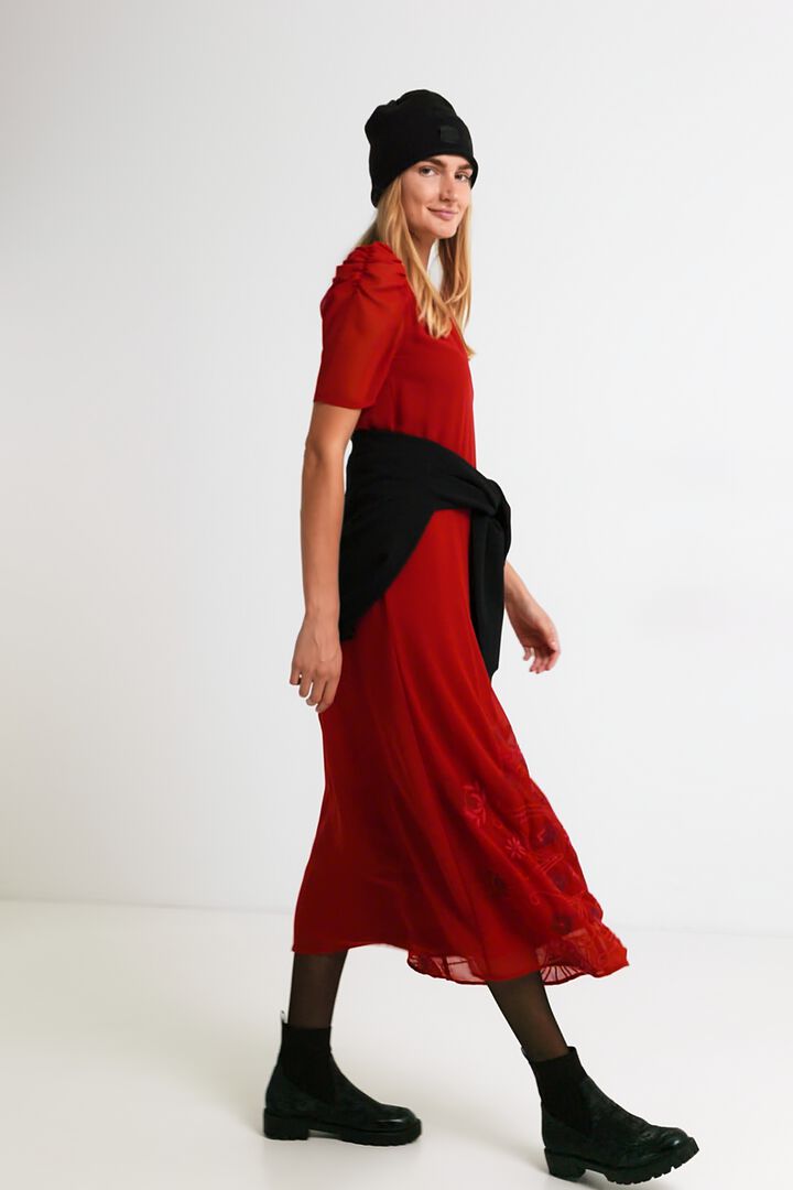 Vestido midi escote trasero | Desigual