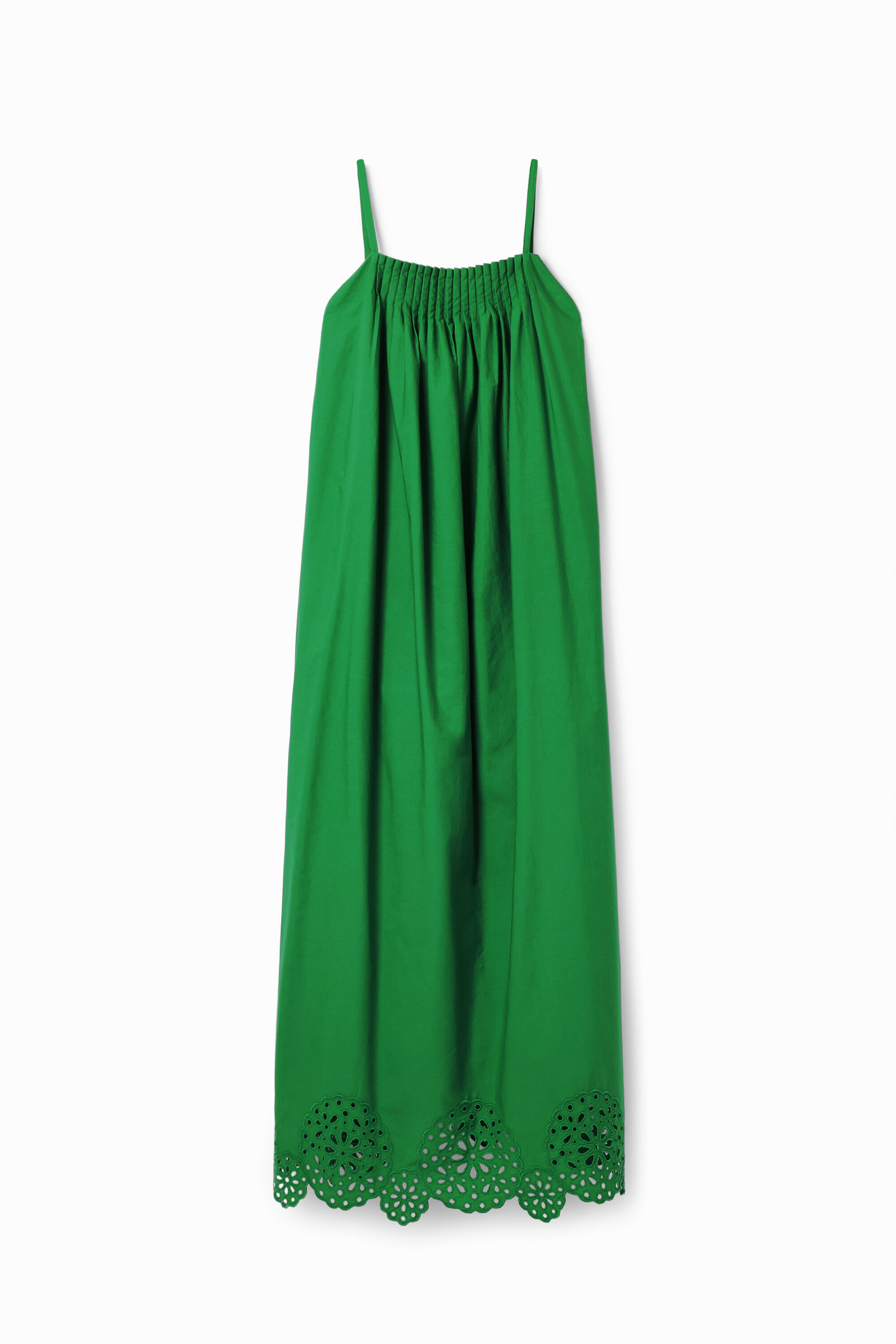 Pleated poplin midi dress